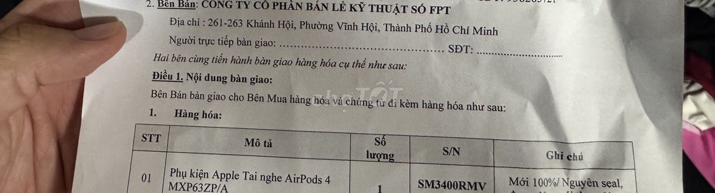 Tai nghe Apple AirPods 4 Trắng Không ANC. Mua bán Tivi, Âm thanh tại Quận 6 Tp Hồ Chí Minh được đăng bởi Huy Tung Nguyen hình 1