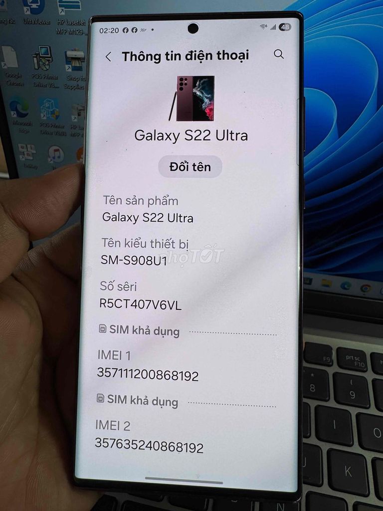 Samsung Galaxy S22 Ultra 512GB Đỏ tía. Mua bán Điện thoại tại Quận 6 Tp Hồ Chí Minh được đăng bởi QUỐC THIÊN BÁN GÓP 0 ĐỒNG  hình 1