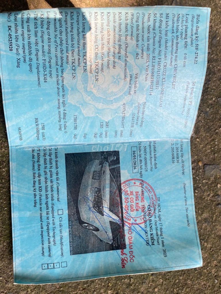 Chevrolet Cruze 2015 LS 1.6 MT - 300000 km. Mua bán Ô tô tại Quận 12 Tp Hồ Chí Minh được đăng bởi Nga hình 2