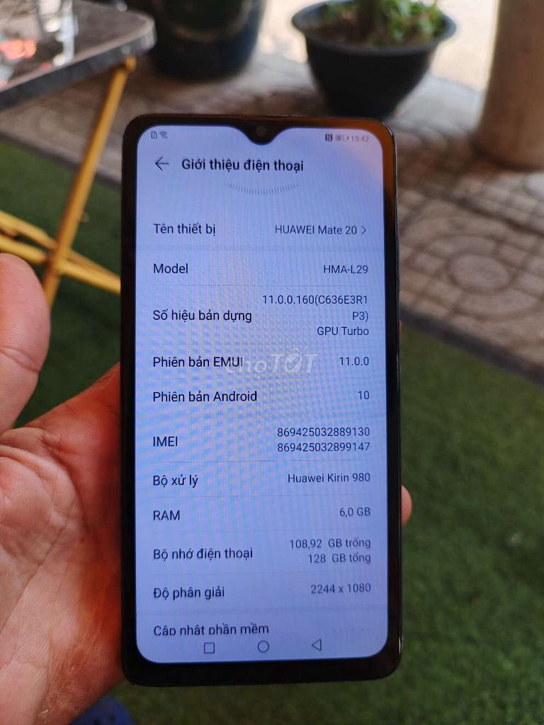 Huawei Mate 20 128GB Xanh. Mua bán Điện thoại tại Quận 8 Tp Hồ Chí Minh được đăng bởi androi giá rẻ  hình 1