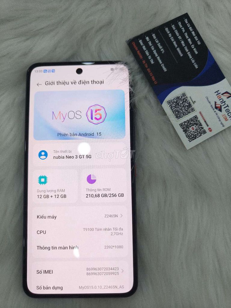 Nubia Neo 3 GT 5G 12GB/256GB Đen. Mua bán Điện thoại tại Quận 3 Tp Hồ Chí Minh được đăng bởi Hạnh Tech hình 1