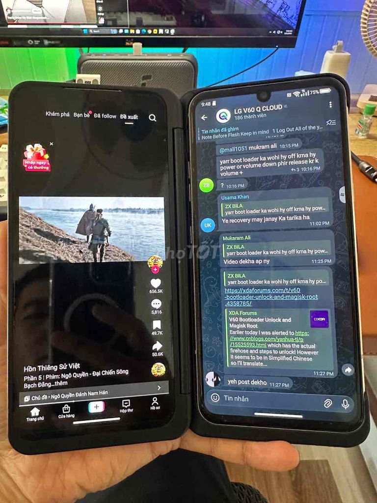 LG V60 ThinQ Xanh Màn hình phụ. Mua bán Điện thoại tại Huyện Tam Nông Đồng Tháp được đăng bởi Minh Tiến hình 1