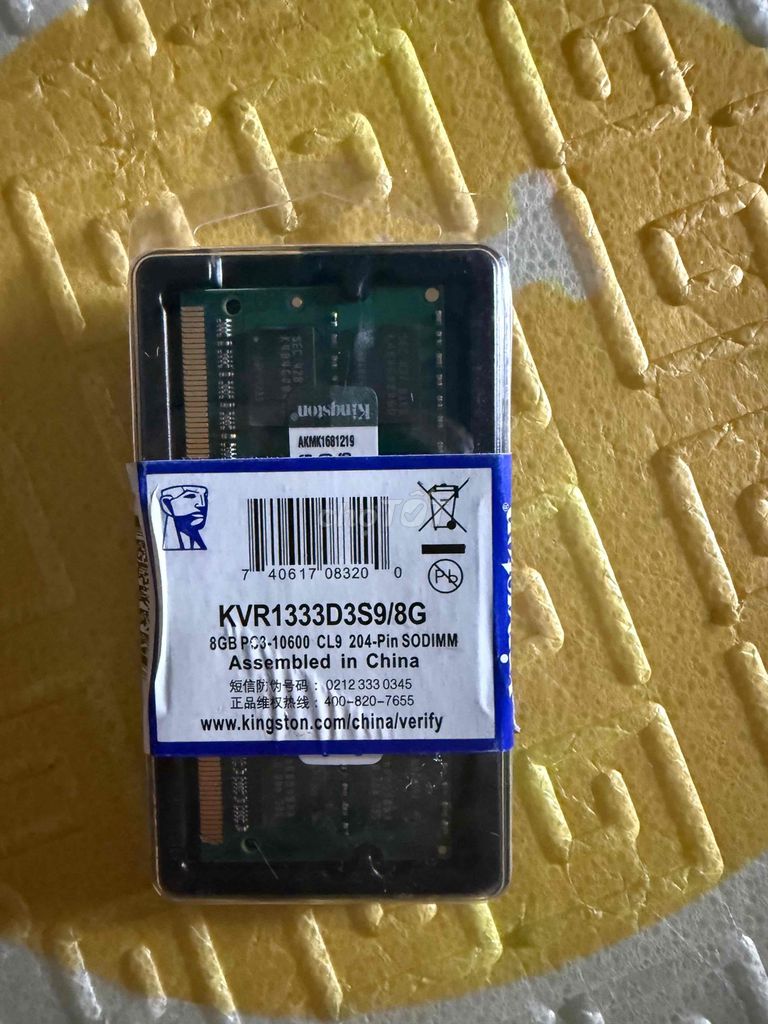 RAM Kingston KVR1333D3S9/8G. Mua bán Linh kiện (RAM, Card...) tại Thành phố Tam Kỳ Quảng Nam được đăng bởi Thiết Bị Thông Minh hình 1