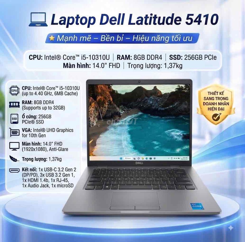 Dell Latitude 5410 i5-10310U 14"FHD 8GB/256GB. Mua bán Laptop tại Thành phố Buôn Ma Thuột Đắk Lắk được đăng bởi Laptop Cũ Cầm Đồ Nguyễn Phương hình 1