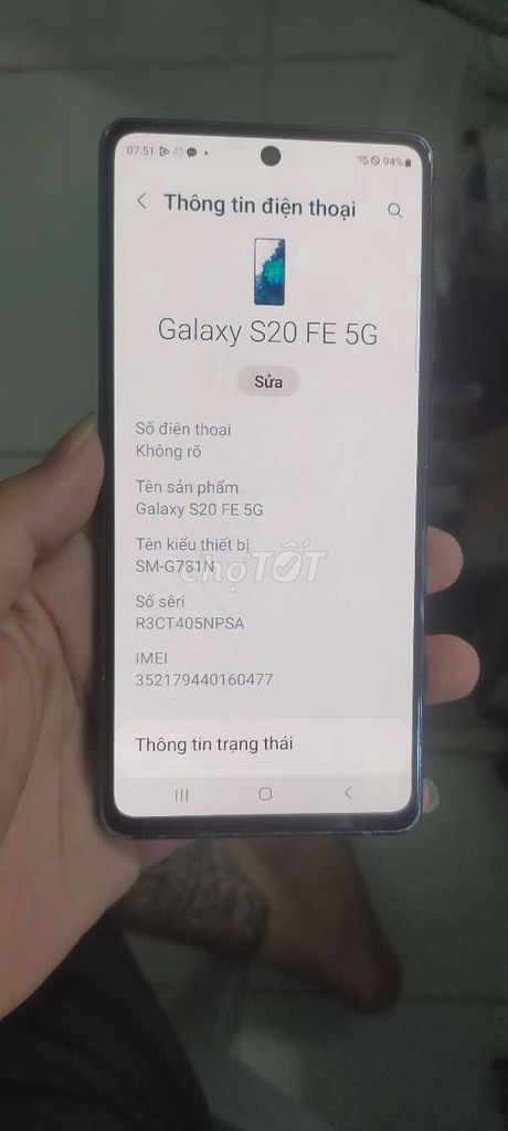 Samsung Galaxy S20 FE 5G 6GB 128GB Xanh. Mua bán Điện thoại tại Quận 7 Tp Hồ Chí Minh được đăng bởi điện thoại cỏ hình 1