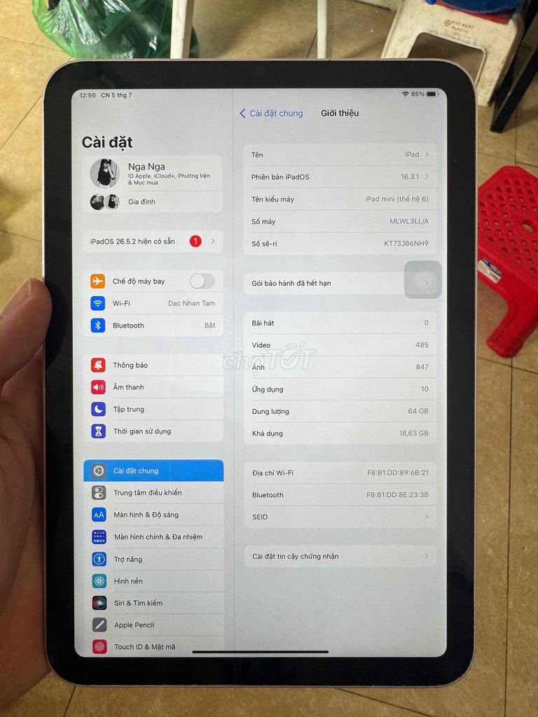 Apple iPad mini 6 64GB wifi ios 16. Mua bán Máy tính bảng tại Huyện Đông Anh Hà Nội được đăng bởi Quan Nguyen hình 1