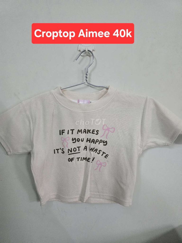 Áo croptop Aimee Nữ Trắng kem Thoáng mát. Mua bán Quần áo tại Thành phố Thủ Dầu Một Bình Dương được đăng bởi Hồng Anh hình 1
