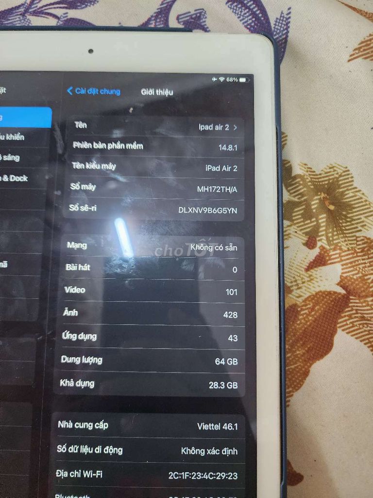 Ipad air 2 bản có sim, 64gb. Mua bán Máy tính bảng tại Thành phố Đà Lạt Lâm Đồng được đăng bởi Hưng hình 2
