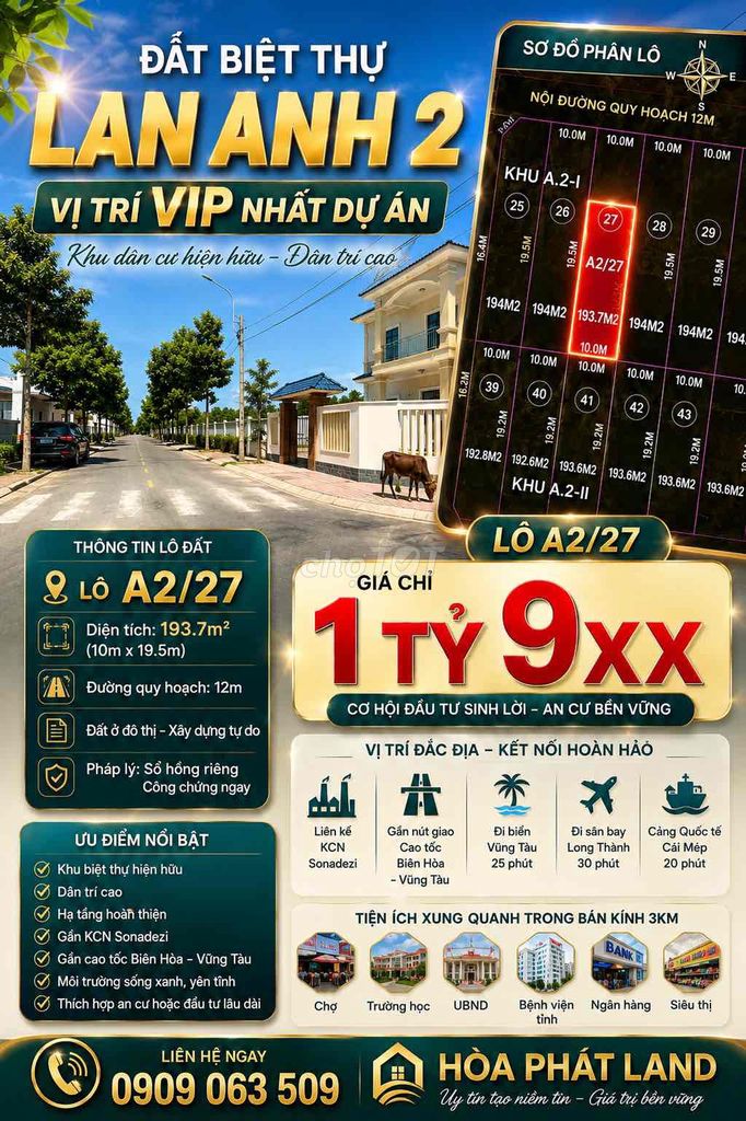 Bán Lô Trục Chính Lan Anh 2 Phường Tam Long Bà Rịa