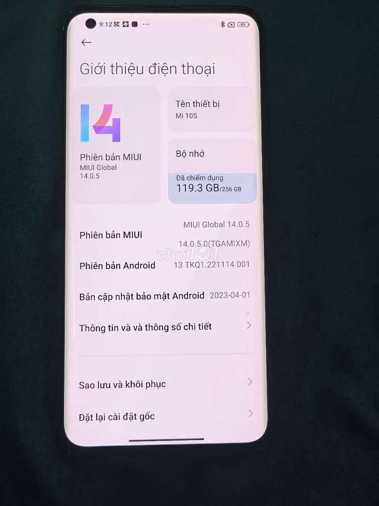 Xiaomi Mi 10S 256GB Đen. Mua bán Điện thoại tại Quận Nam Từ Liêm Hà Nội được đăng bởi Hoàng Đông hình 1