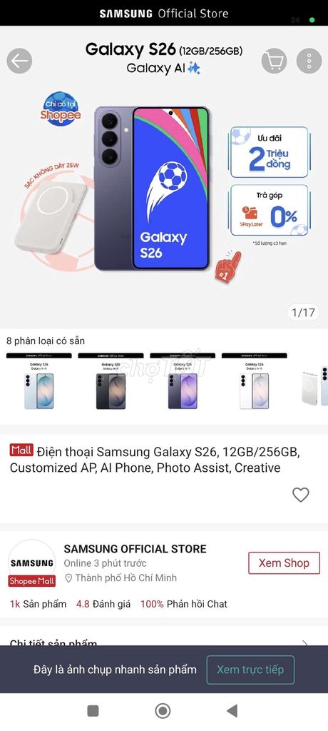 NEW SEAL Samsung Galaxy S26 12GB 256GB đen. Mua bán Điện thoại tại Quận 7 Tp Hồ Chí Minh được đăng bởi Dương Đức An hình 1