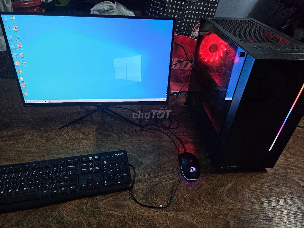 Bộ pc i3 9100f card GTX 1650 4g Màn 24in 75hz