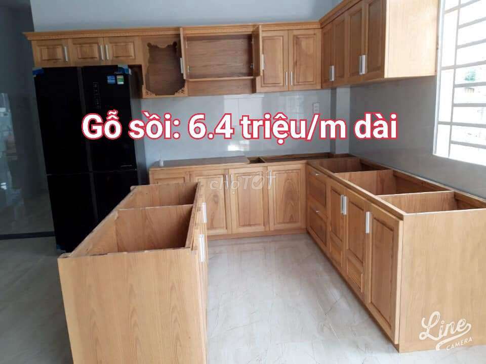 Hàng đặt tủ bếp, kệ bếp gỗ sồi