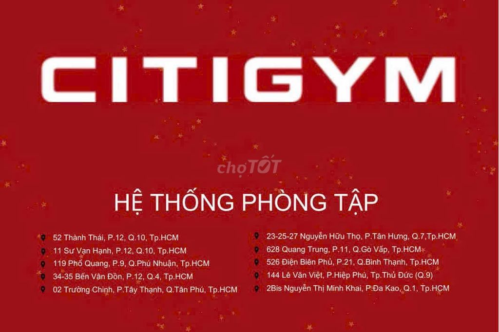 CITIGYM TẶNG BẠN THẺ TẬP MIỄN PHÍ TOÀN HỆ THỐNG