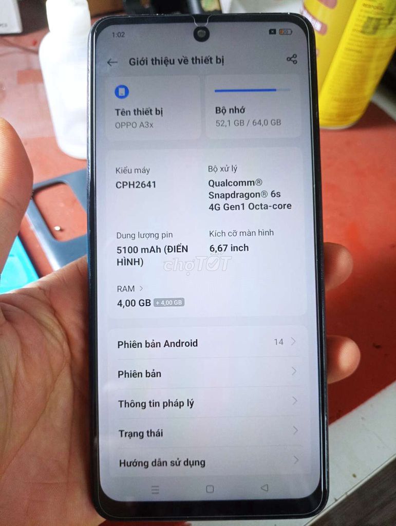 OPPO A3X 4GB/64GB Tím. Mua bán Điện thoại tại Quận Hoàng Mai Hà Nội được đăng bởi SHOP PHỤ KIỆN INTERNET hình 1