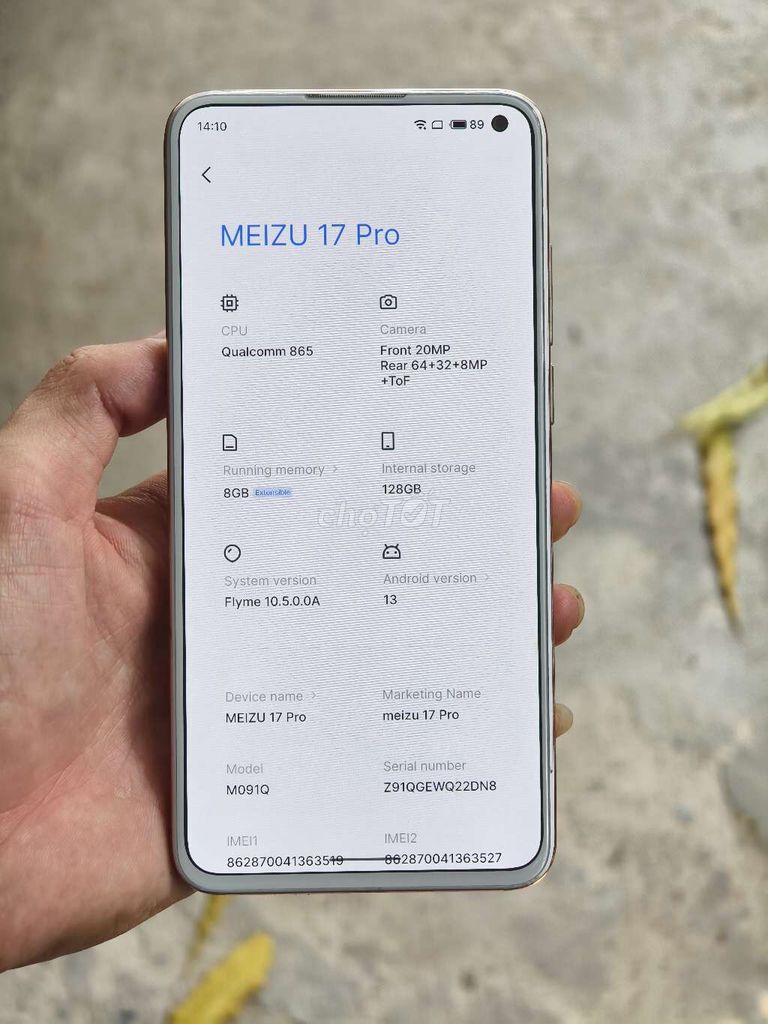 meizu 17 pro bản 8/128 viền trắng sài tiếng anh
