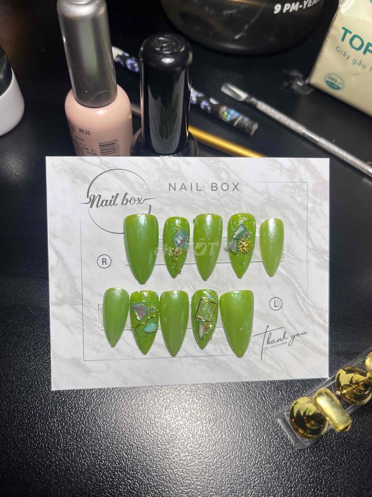 Móng tay giả nữ nhựa xanh lá. Mua bán Phụ kiện thời trang khác tại Quận Hải An Hải Phòng được đăng bởi QueenNailbox hình 1