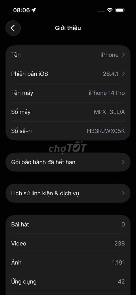 Apple iPhone 14 Pro 128GB Màn zin 77%. Mua bán Điện thoại tại Quận Bắc Từ Liêm Hà Nội được đăng bởi Hùng Bùi Việt hình 1