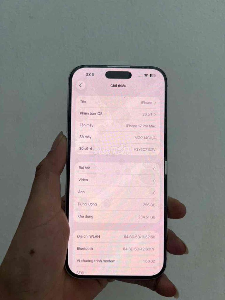 Apple iPhone 17 Pro Max 256GB Bạc. Mua bán Điện thoại tại Quận Hai Bà Trưng Hà Nội được đăng bởi kim hình 1