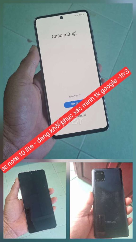 điện thoại Samsung Note 10 Lite khóa tk google . Mua bán Điện thoại tại Huyện Ba Tri Bến Tre được đăng bởi Phan Hải BT hình 1