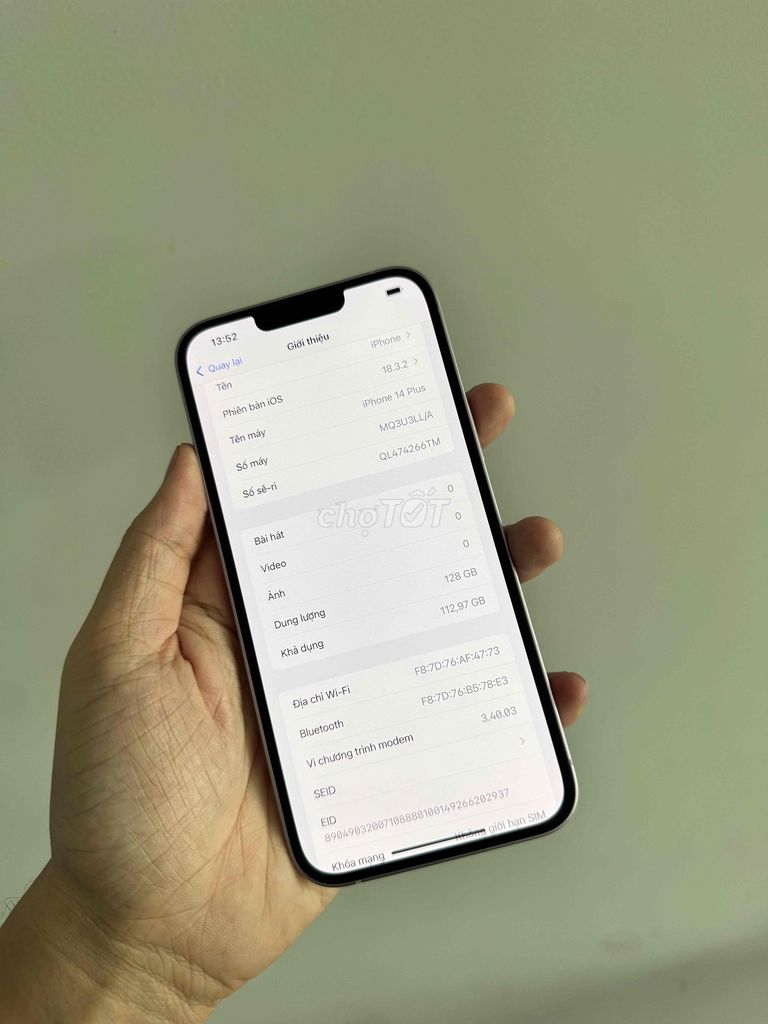 Iphone 14Plus Tím 128gb Quốc Tế Mỹ Zin ấp🐵🙈. Mua bán Điện thoại tại Thành phố Vĩnh Long Vĩnh Long được đăng bởi Tâm hình 1