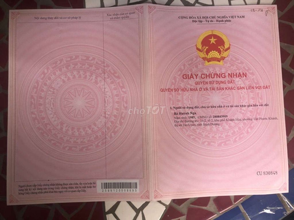 bán đất thổ cư tân phước khánh 