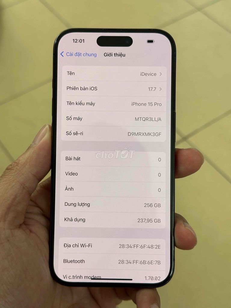 Bán Iphone 15 Pro qte MDM 256Gb pin 100% màn xấu