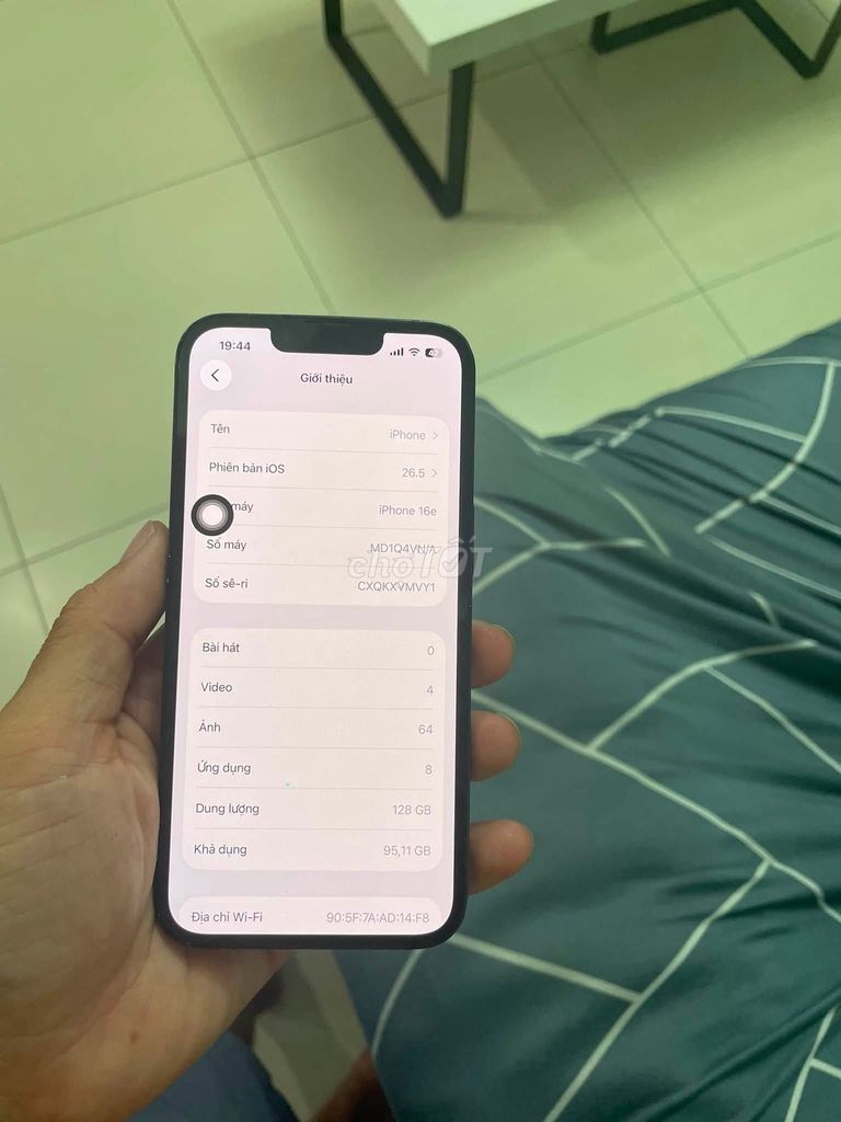 Apple iPhone 16e 128GB Đen 93%. Mua bán Điện thoại tại Quận Tân Phú Tp Hồ Chí Minh được đăng bởi Hội Đồ Điện Tử hình 1