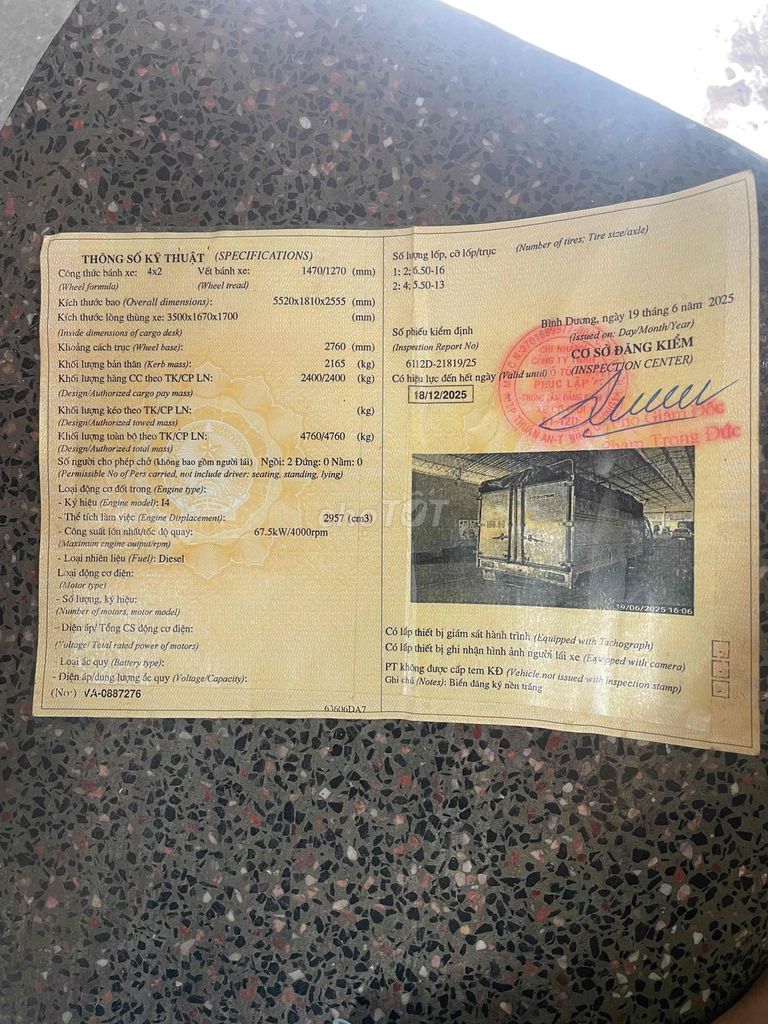 K165. trọng tải 2.4 tấn đời 2015. xe 1 chủ Sơn zin. Mua bán Xe tải, xe ben tại Thành phố Dĩ An Bình Dương được đăng bởi Tuan hình 10