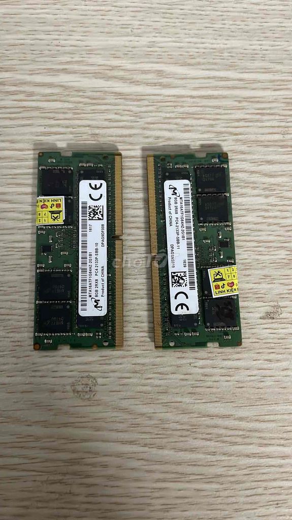 1 cặp ram laptop ddr4 8gb(8x8) buss 2133. Mua bán Linh kiện (RAM, Card...) tại Thị xã Cửa Lò Nghệ An được đăng bởi Hoang Long hình 1