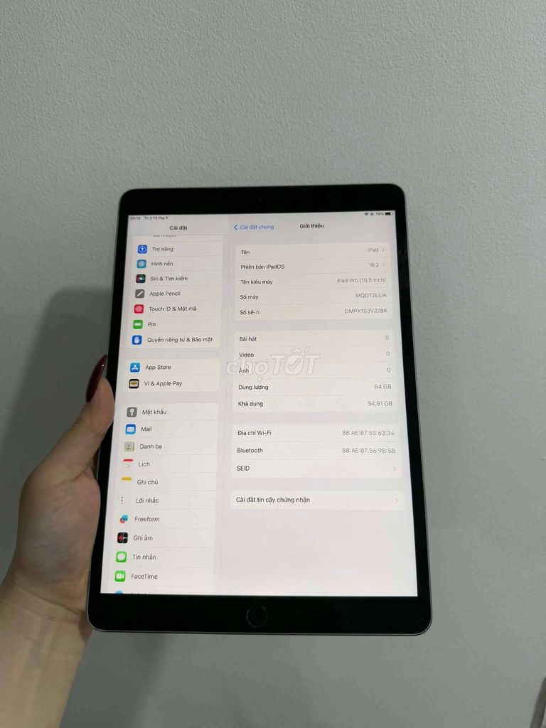 Apple iPad Pro 10.5 inch 64GB Xám. Mua bán Máy tính bảng tại Quận Bắc Từ Liêm Hà Nội được đăng bởi Tiền Đô hình 1