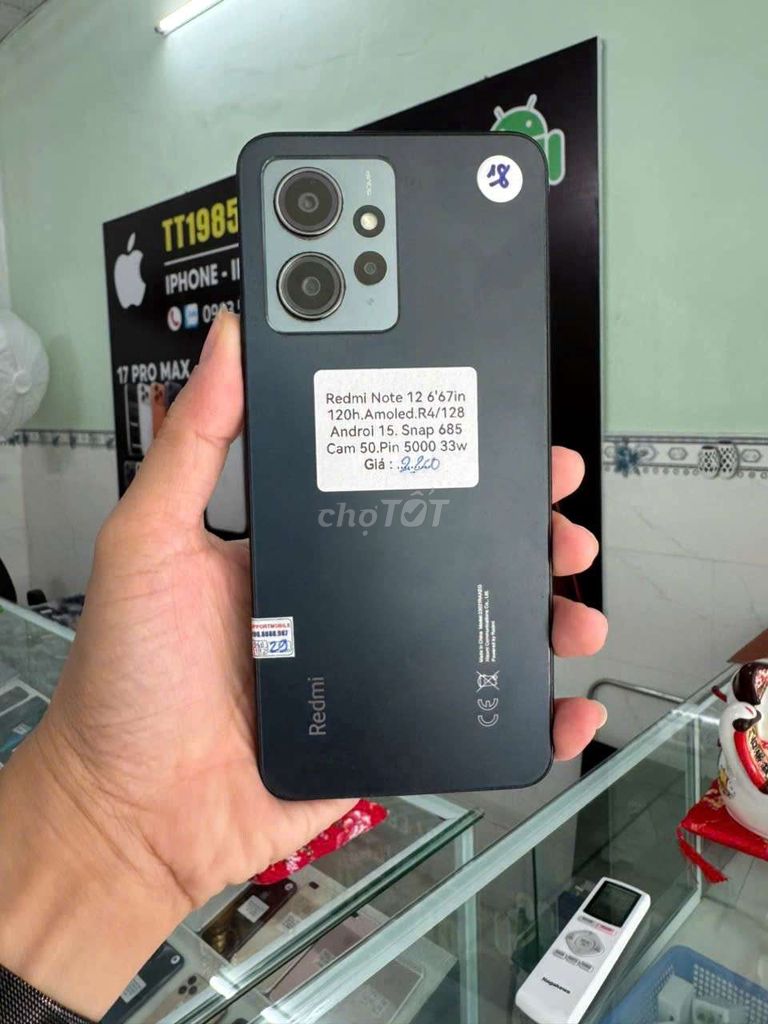 Xiaomi Redmi Note 12 4GB/128GB Đen. Mua bán Điện thoại tại Thành phố Thủ Dầu Một Bình Dương được đăng bởi TTMobileBD hình 1