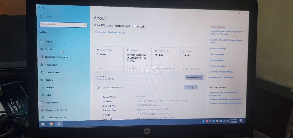 HP ProBook 450 G1 i5-4200M 8GB/119GB. Mua bán Laptop tại Quận Hải Châu Đà Nẵng được đăng bởi hùng hình 1