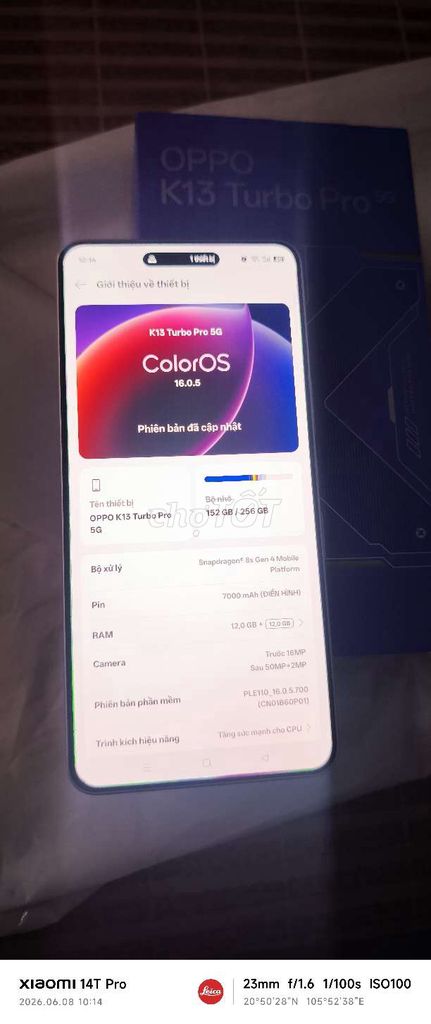 OPPO K13 Turbo Pro 5G 256GB Bạc. Mua bán Điện thoại tại Huyện Thường Tín Hà Nội được đăng bởi Phạm Khải hình 1