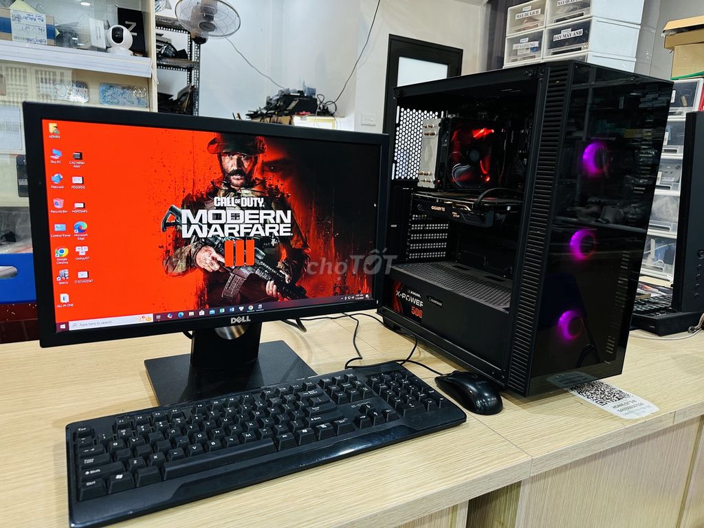 BỘ CASE I3 9100F RAM 8GB VGA RX570 256GB+1TB KÈM M