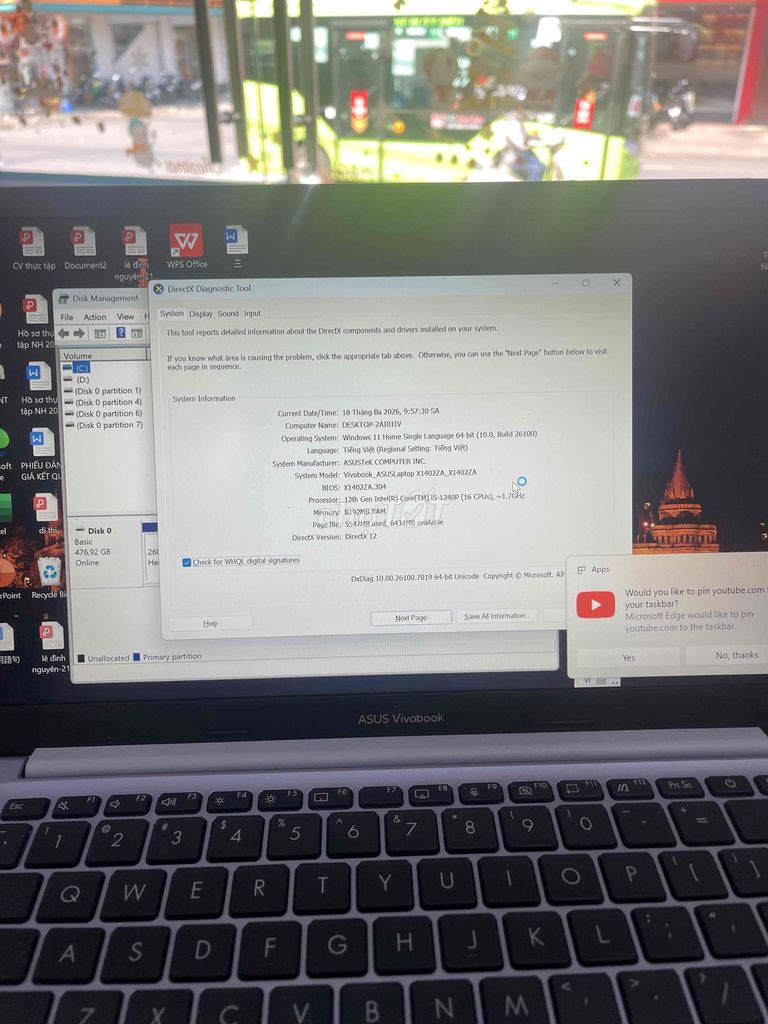 Asus X1402ZA i5-1240P 8GB/512GB. Mua bán Laptop tại Quận Bình Thạnh Tp Hồ Chí Minh được đăng bởi Le Son hình 1