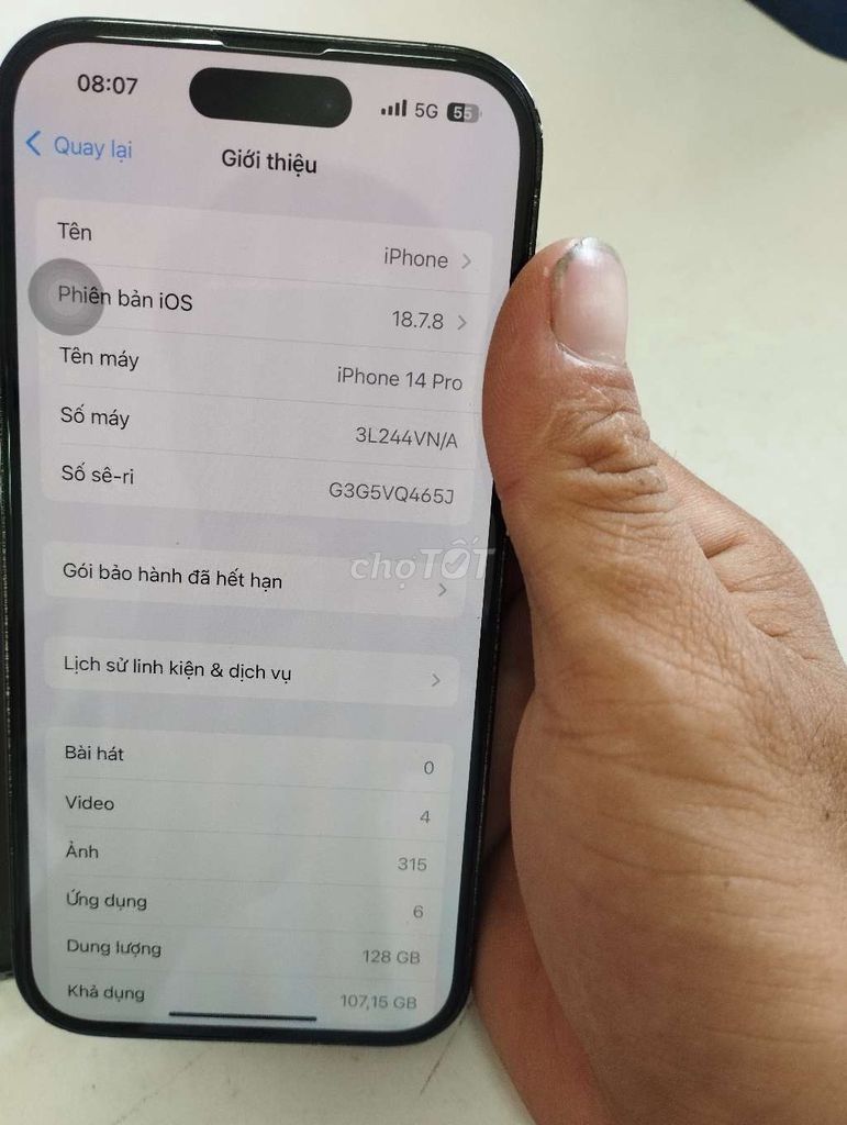 iPhone 14 Pro 128GB cần bán lại. Mua bán Điện thoại tại Quận 7 Tp Hồ Chí Minh được đăng bởi Lê Thanh Tân hình 1