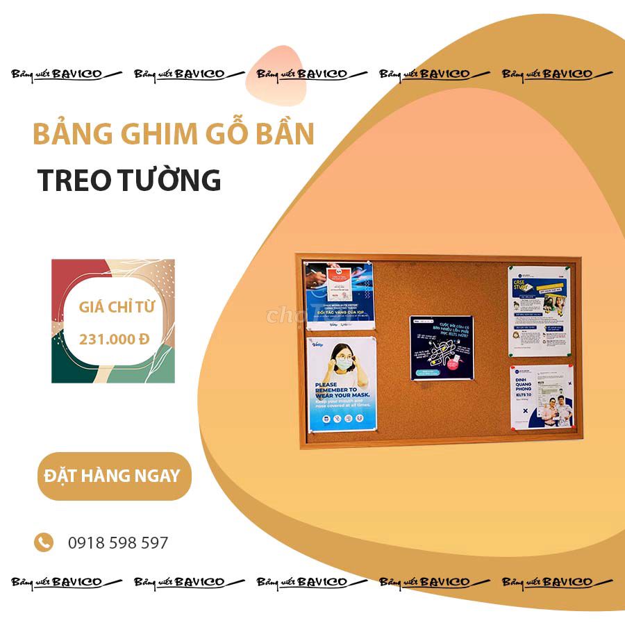 BẢNG GHIM GỖ BẦN TREO TƯỜNG