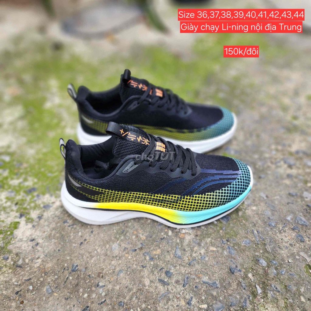 Giày chạy bộ Li-ning EVA Đen. Mua bán Giày dép tại Quận Hoàng Mai Hà Nội được đăng bởi Vuagiay2hand hình 1