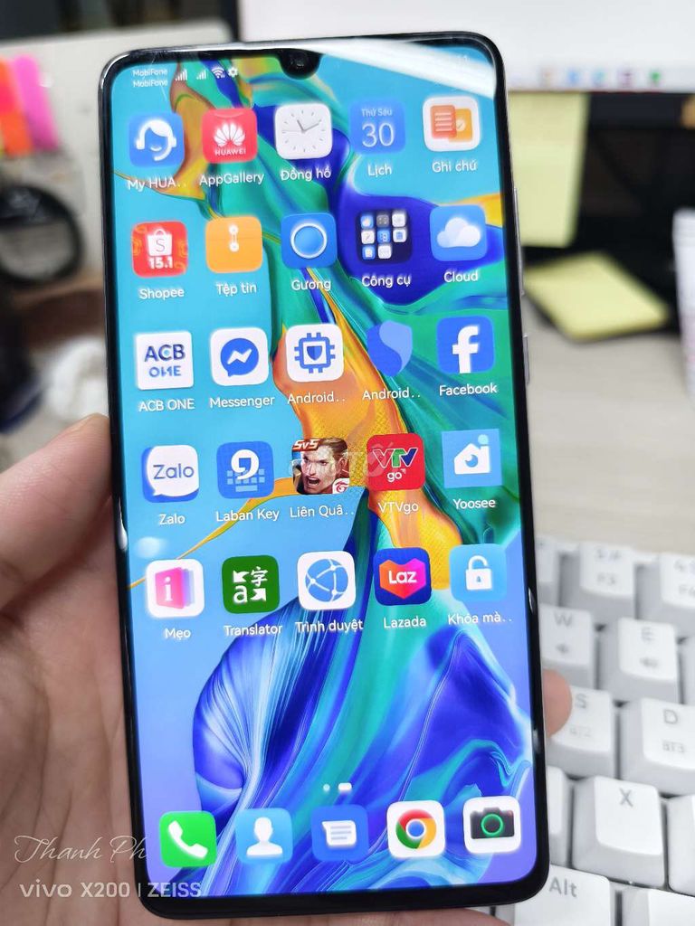 Huawei P30 128GB Trắng. Mua bán Điện thoại tại Huyện Núi Thành Quảng Nam được đăng bởi Thanh Ph  hình 1