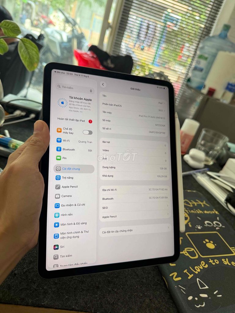 iPad Pro 2020 Xám 128GB. Mua bán Máy tính bảng tại Quận Bình Thạnh Tp Hồ Chí Minh được đăng bởi Táo Care  hình 1