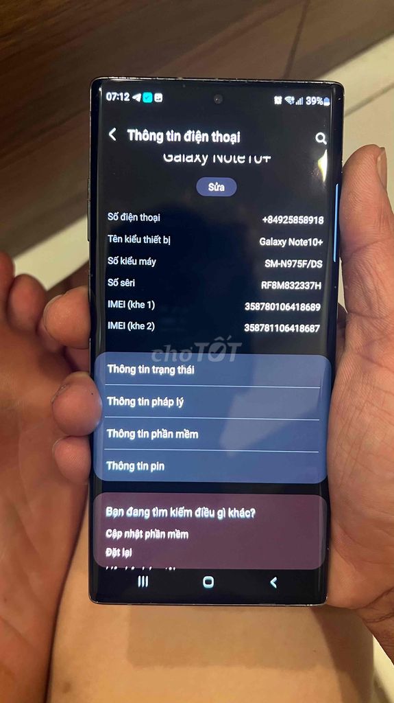 Samsung Galaxy Note 10+ 256GB Đa sắc. Mua bán Điện thoại tại Quận 1 Tp Hồ Chí Minh được đăng bởi duynguyen hình 1