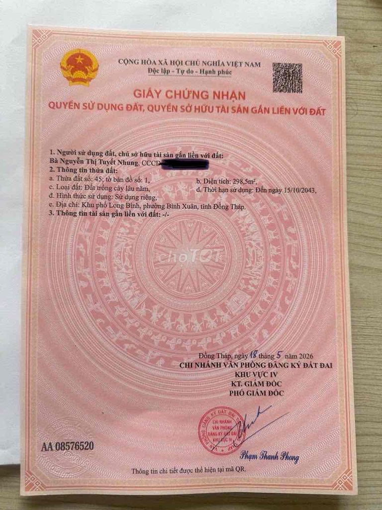 300 m2 đất lên thổ cư ok