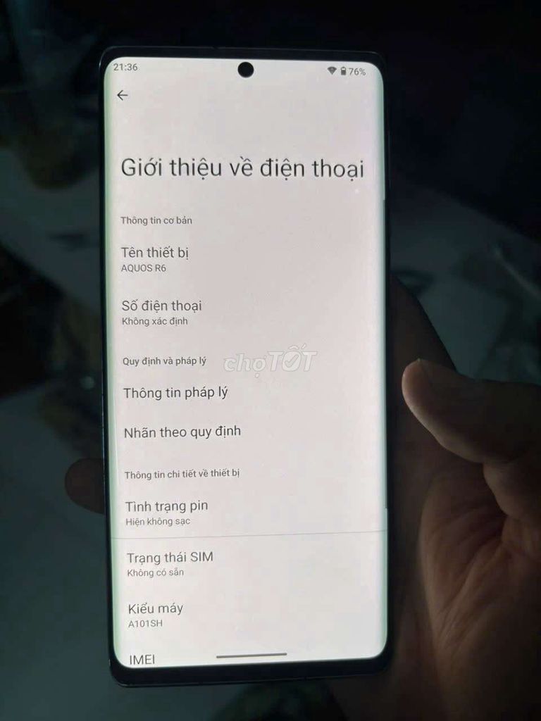 Sharp Aquos R6 12/28GB Đen. Mua bán Điện thoại tại Huyện Hóc Môn Tp Hồ Chí Minh được đăng bởi nghia phan hình 1