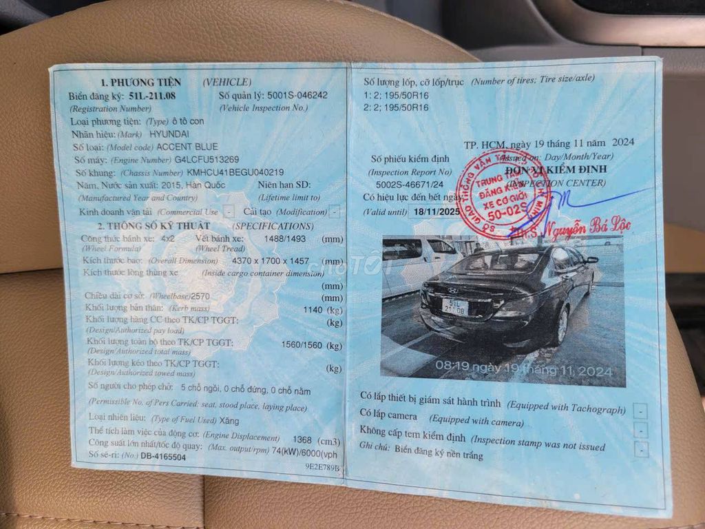 HUYNDAI ACCENT Blues 2015 AT TỰ ĐỘNG 1.4 MÁY ZIN.. Mua bán Ô tô tại Quận Tân Phú Tp Hồ Chí Minh được đăng bởi Ô Tô An Khang Thịnh  hình 12
