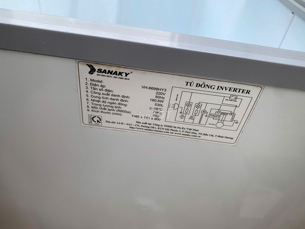 Thanh lý tủ đông suốt Sanaky inverter VH6699HY3