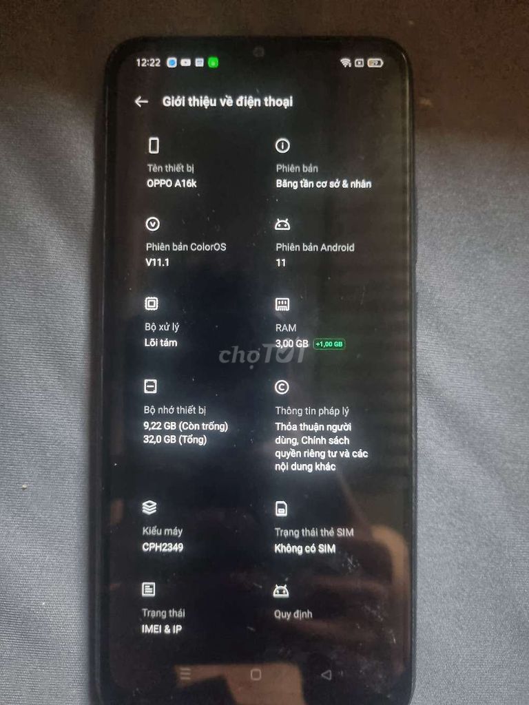 OPPO A16k 3GB/32GB. Mua bán Điện thoại tại Quận Tân Phú Tp Hồ Chí Minh được đăng bởi Hiệp hình 1