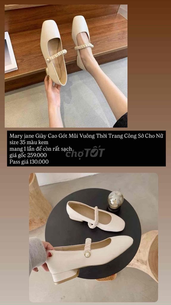 Giày cao gót nữ Mary Jane size 35. Mua bán Giày dép tại Thị xã Cai Lậy Tiền Giang được đăng bởi Khánh My hình 1
