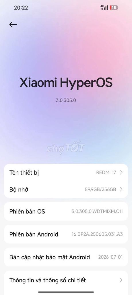 Xiaomi Redmi 17 256GB HyperOS. Mua bán Điện thoại tại Huyện Hòa Vang Đà Nẵng được đăng bởi Huỳnh Văn Tin hình 1