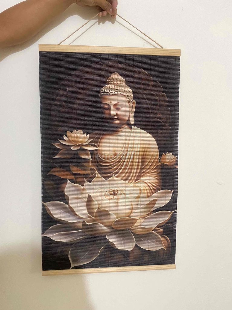 Tranh treo tường Trúc Phật Sen Thư pháp 40x70cm. Mua bán Cây cảnh, đồ trang trí tại Quận Hà Đông Hà Nội được đăng bởi Huyền My hình 1